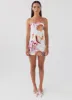 Freya Linen Mini Dress - Seaside Bouquet sold by Peppermayo