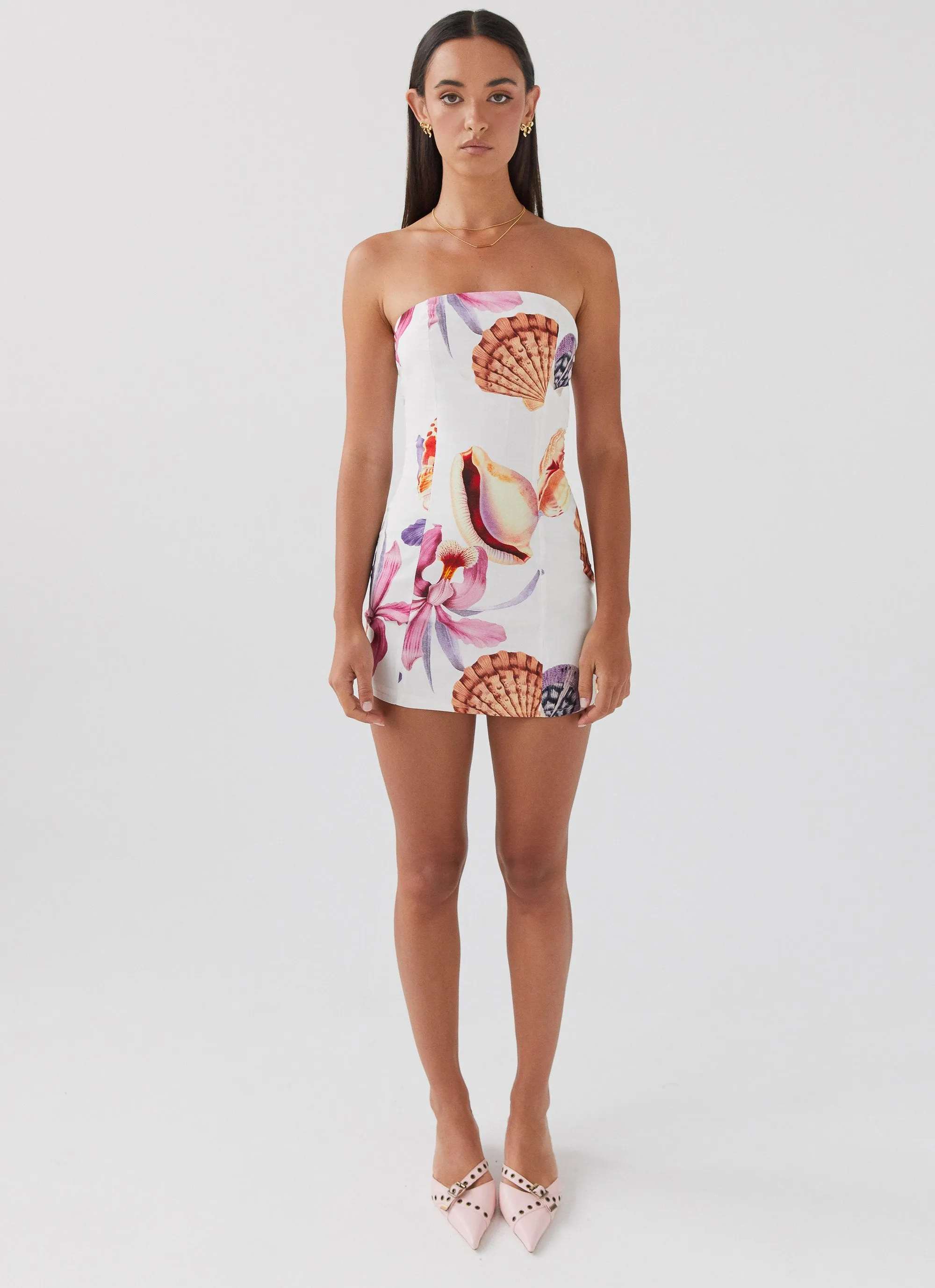 Freya Linen Mini Dress - Seaside Bouquet sold by Peppermayo product image thumbnail 2