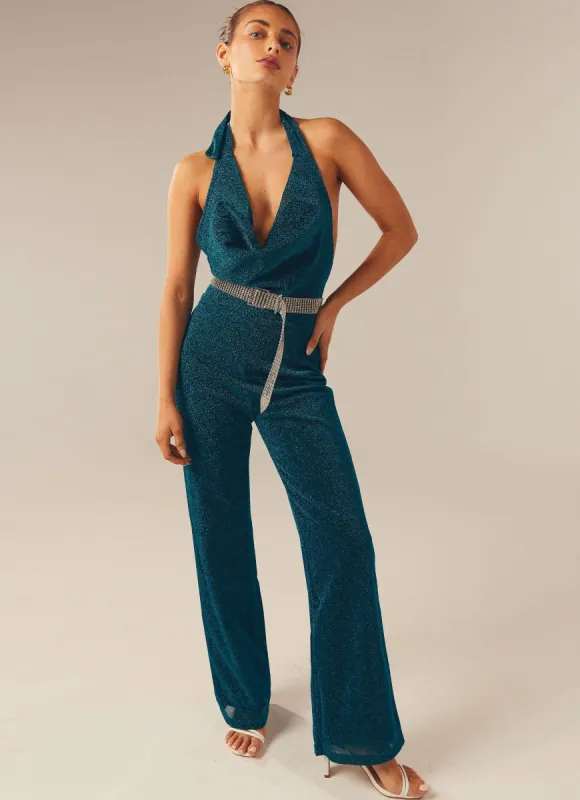 Villa Vera Jumpsuit - Emerald sold by Peppermayo