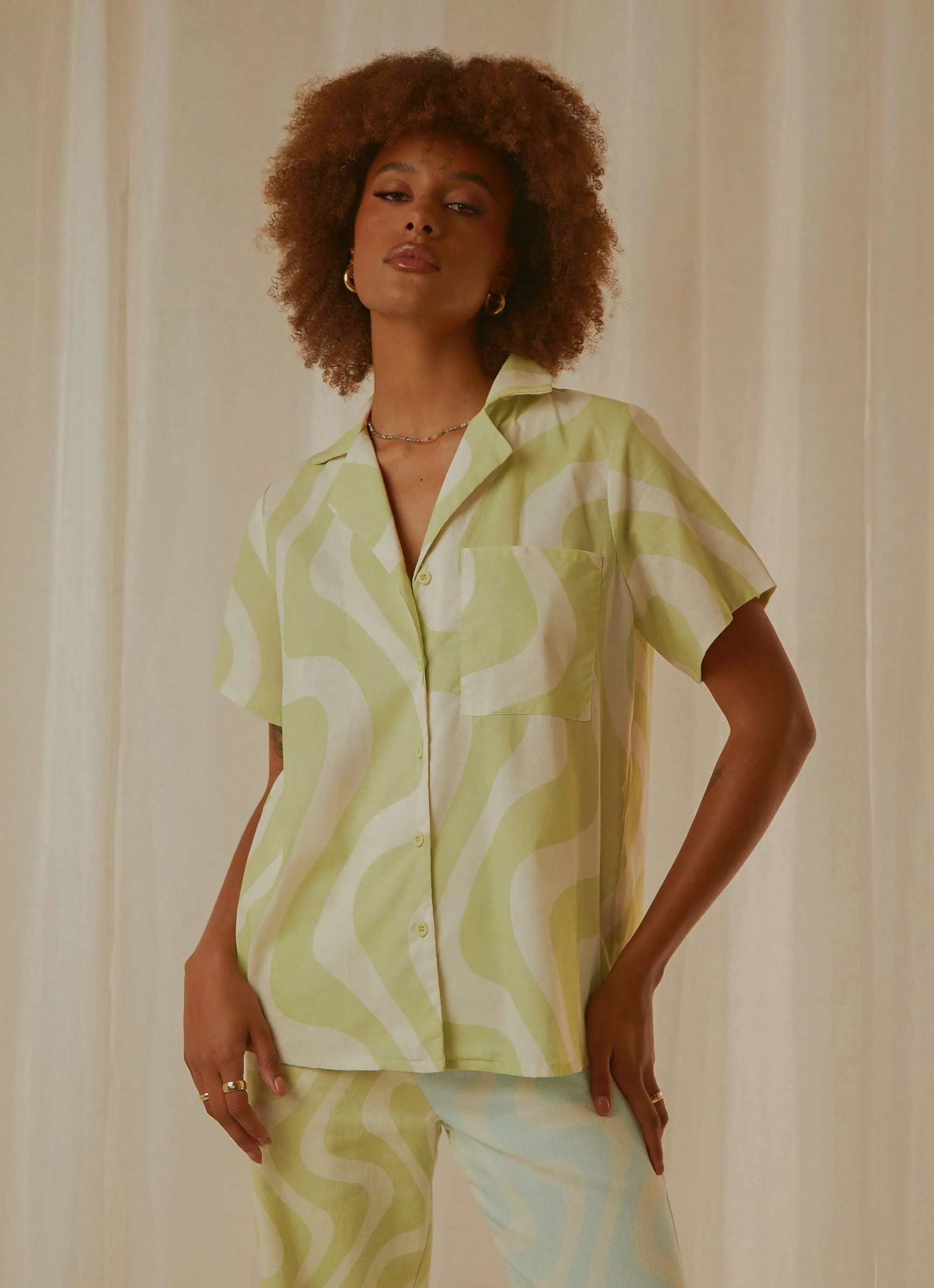 Feels Like Sunday Shirt - Lime Wave sold by Peppermayo product image thumbnail 3