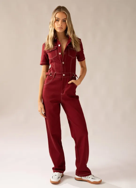 Carpenter's Boilersuit - Redwood sold by Peppermayo