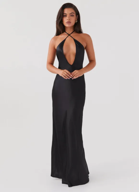 Noir Symphony Maxi Dress - Black sold by Peppermayo