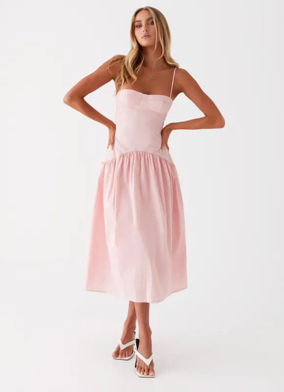 Yvette Corset Midi Dress - Pink sold by Peppermayo