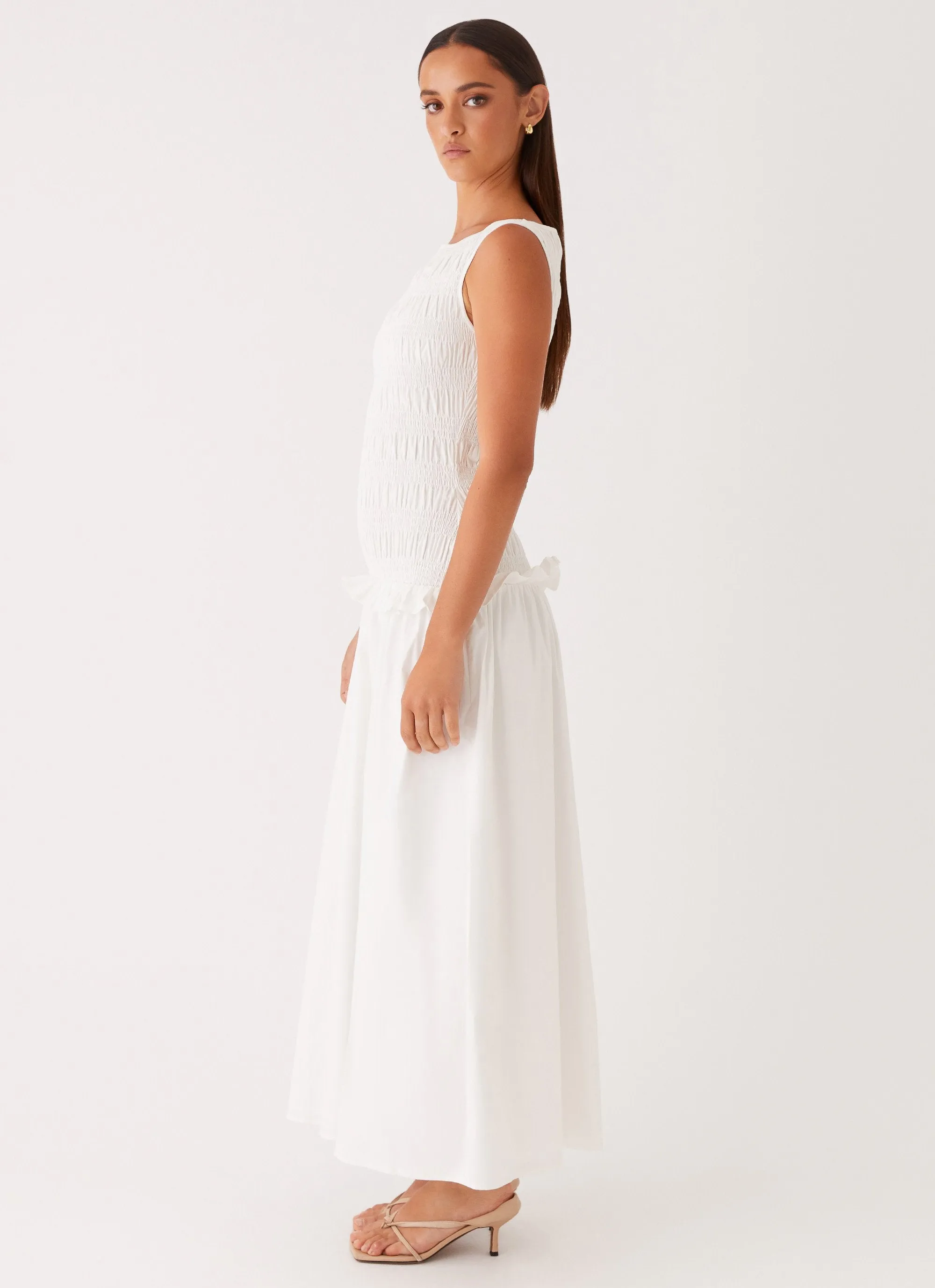 Vienna Anna Ruffle Maxi Dress - Ivory sold by Peppermayo product image thumbnail 4