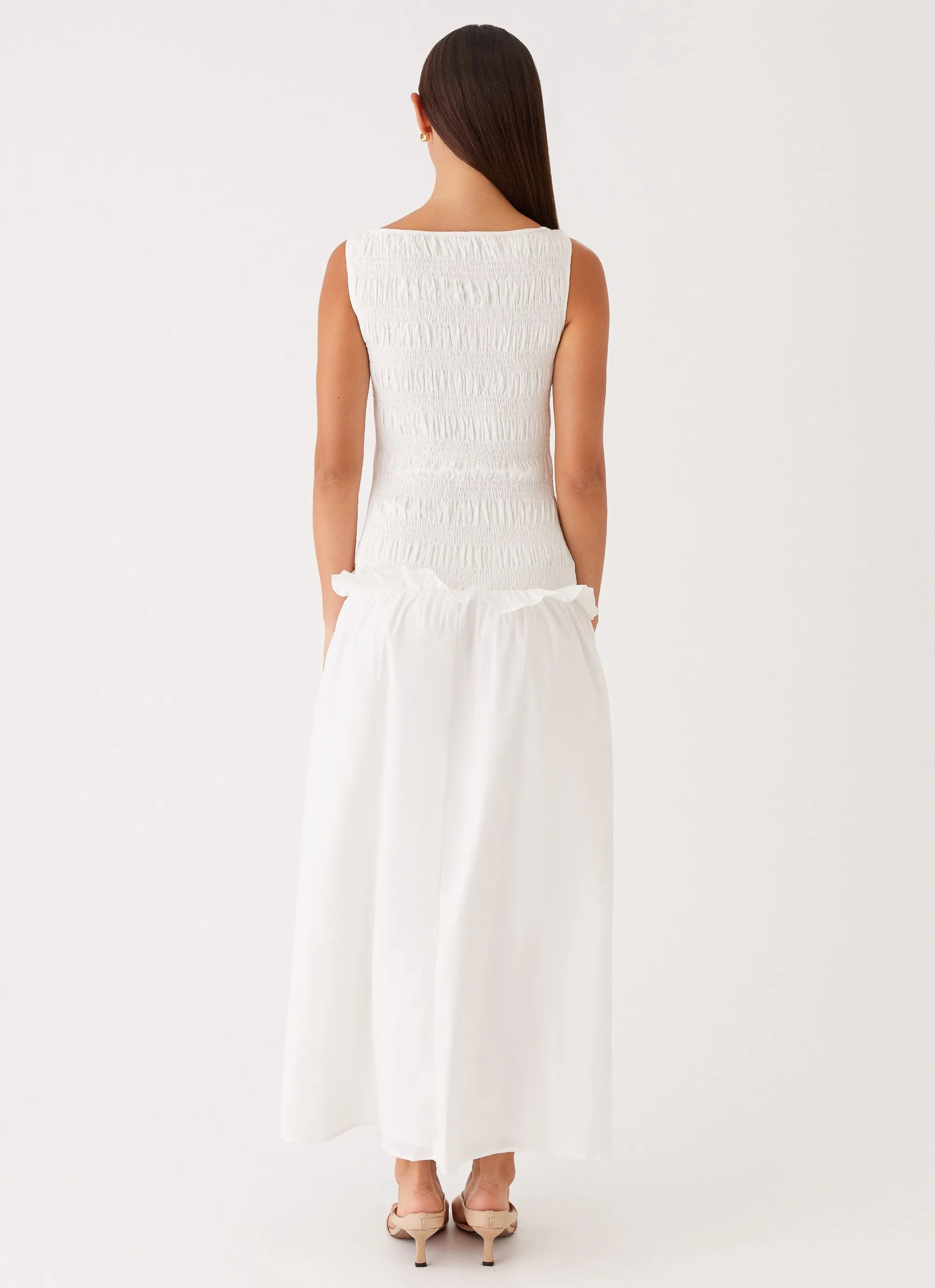 Vienna Anna Ruffle Maxi Dress - Ivory sold by Peppermayo product image thumbnail 5