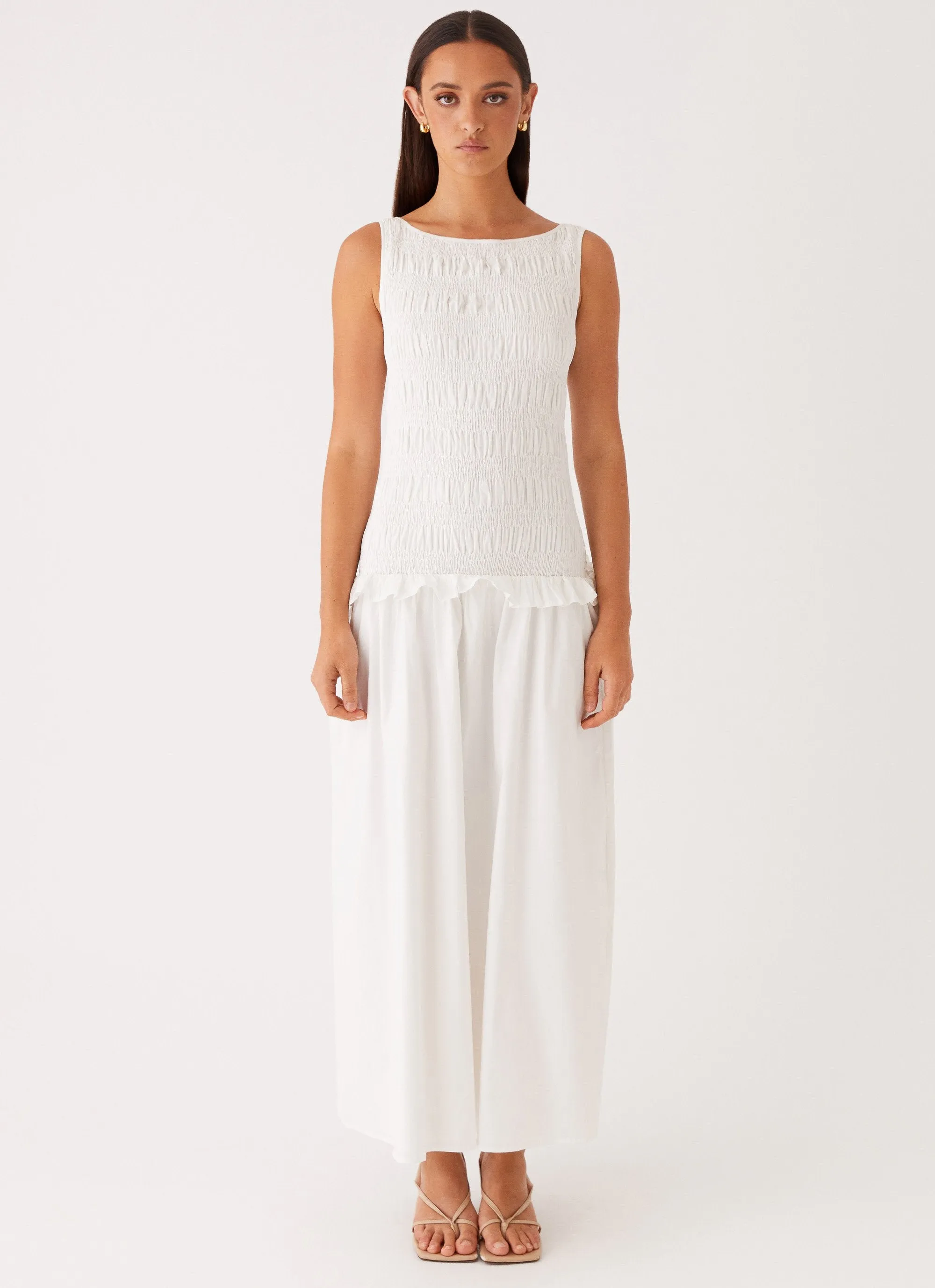 Vienna Anna Ruffle Maxi Dress - Ivory sold by Peppermayo product image thumbnail 3