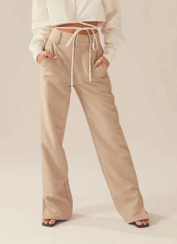 Nuance Suit Pants - Oatmeal made by Peppermayo