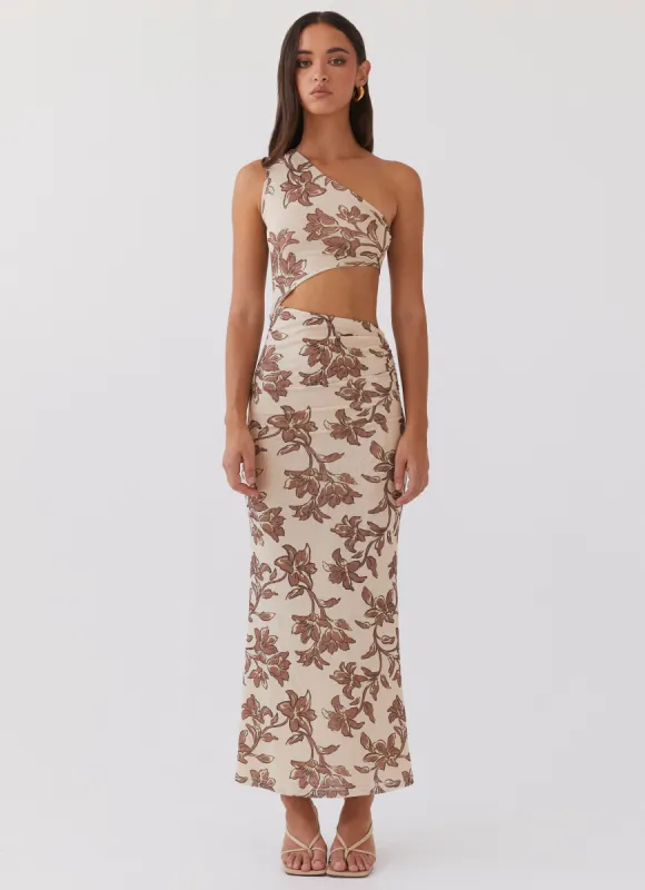 Shadows In The Sun Mesh Maxi Dress - Hazel Bloom sold by Peppermayo