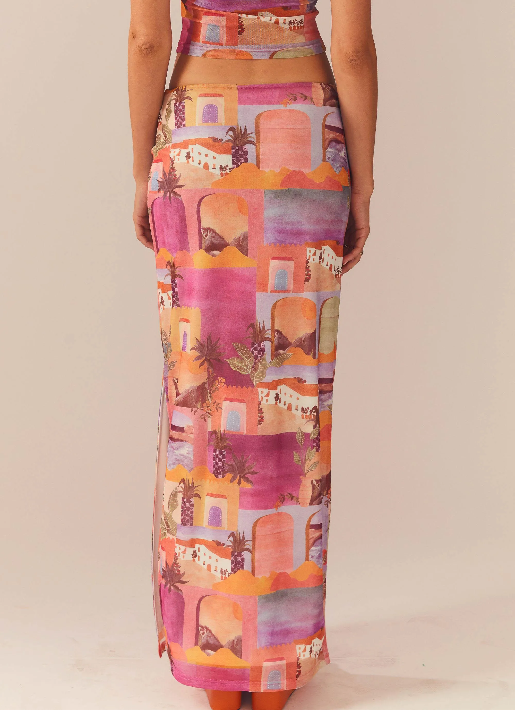 The City Meets the Coast Midi Skirt - Sunset Building sold by Peppermayo product image thumbnail 3