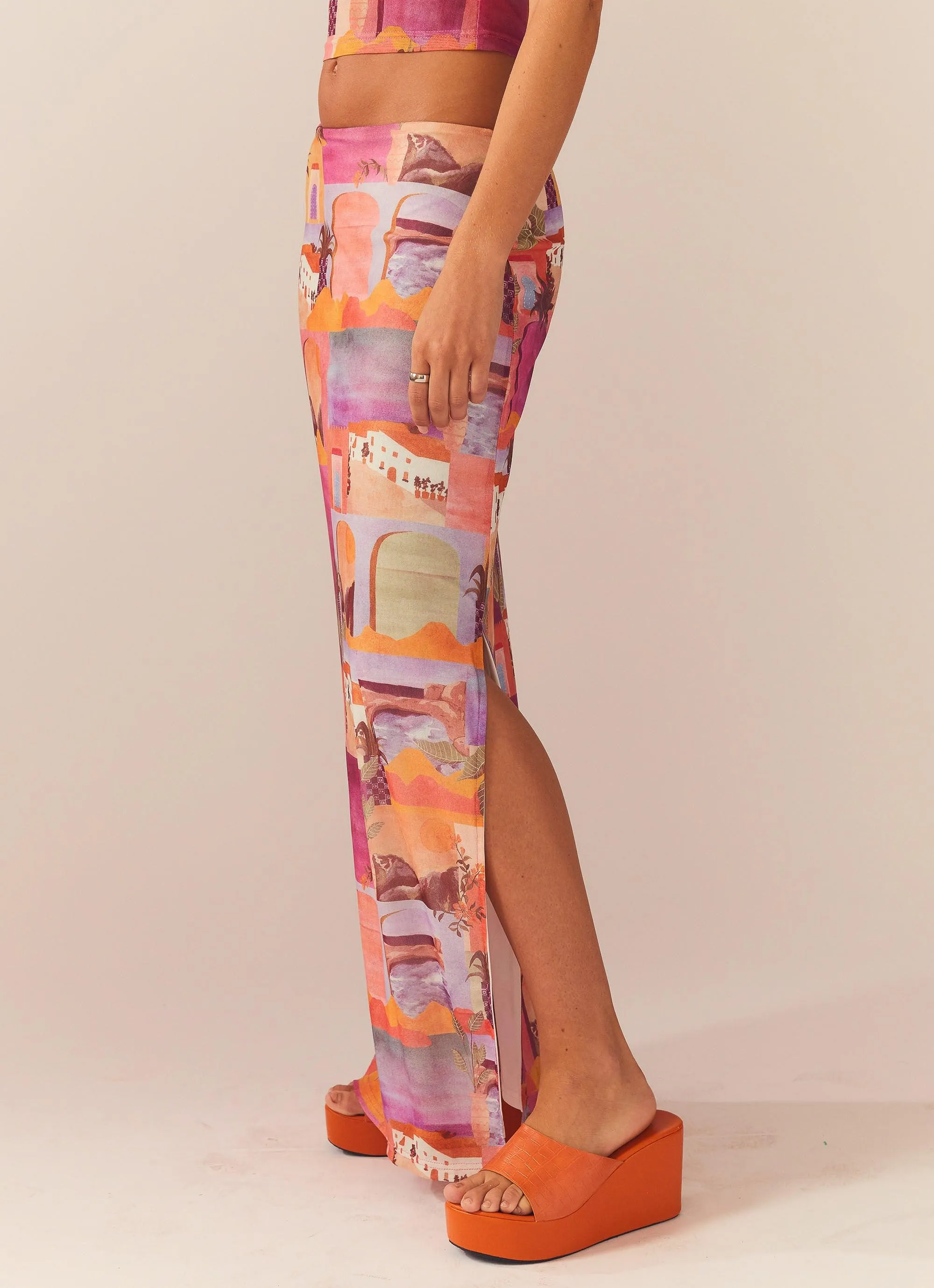 The City Meets the Coast Midi Skirt - Sunset Building sold by Peppermayo product image thumbnail 2