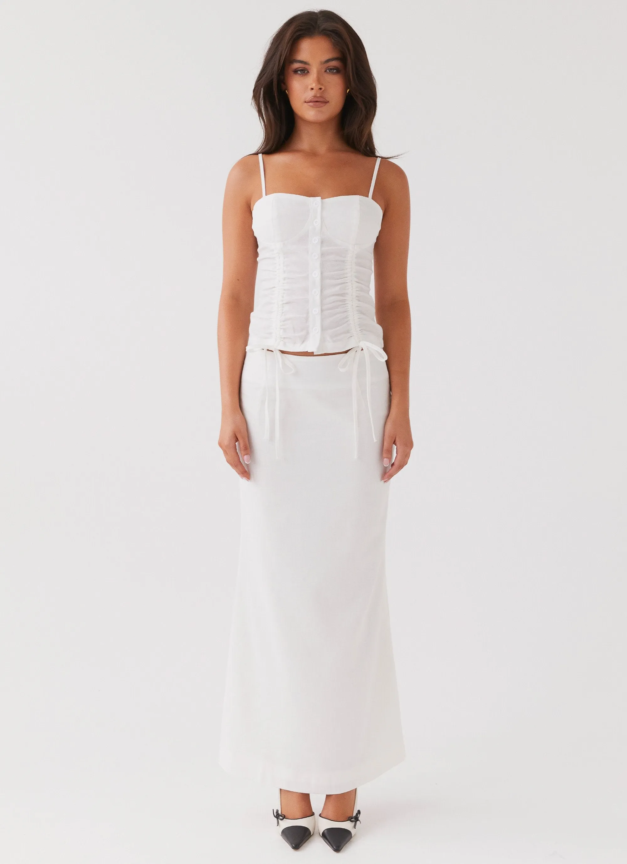 Ariana Linen Bustier Top - White sold by Peppermayo product image thumbnail 2