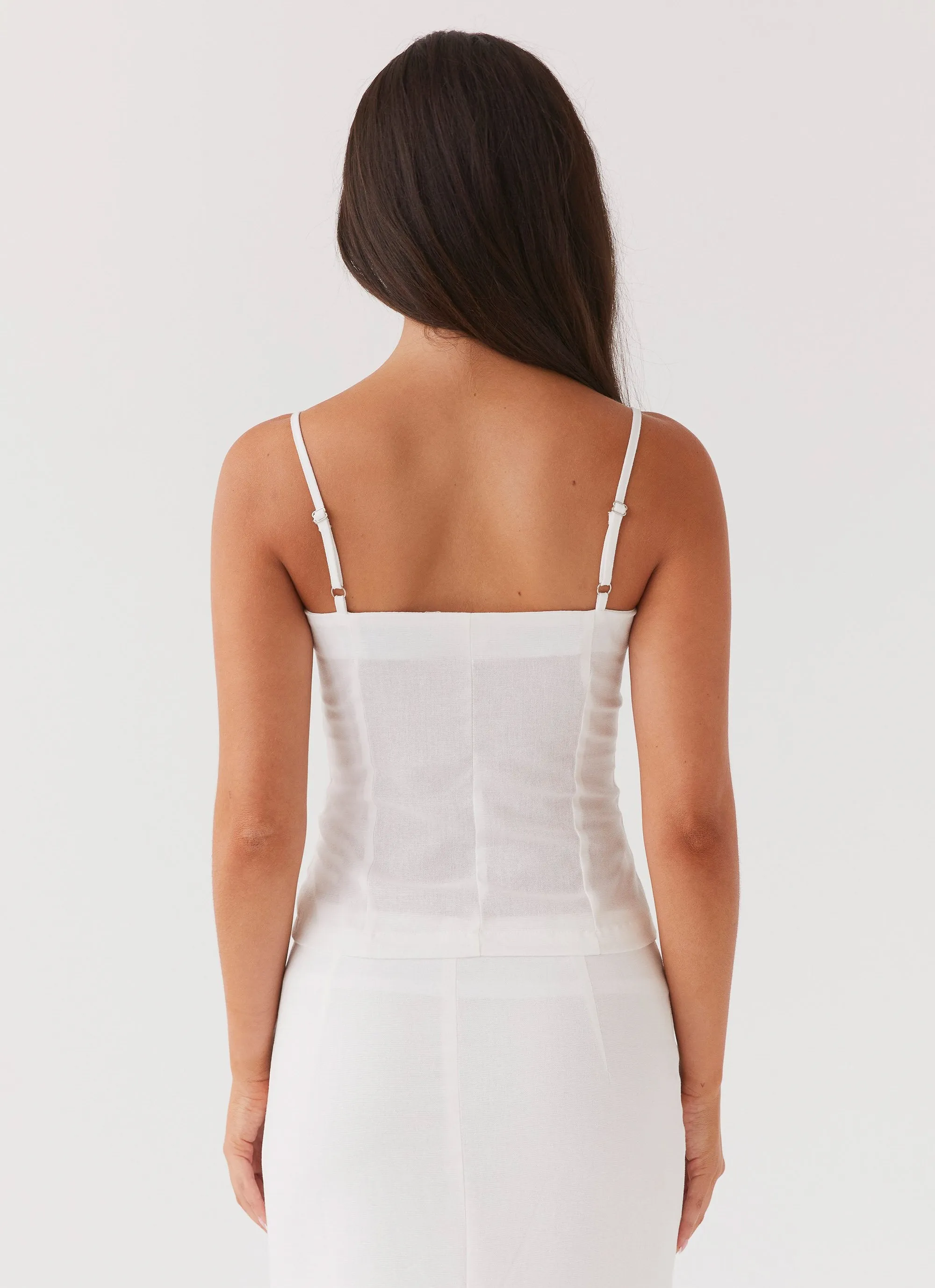 Ariana Linen Bustier Top - White sold by Peppermayo product image thumbnail 4
