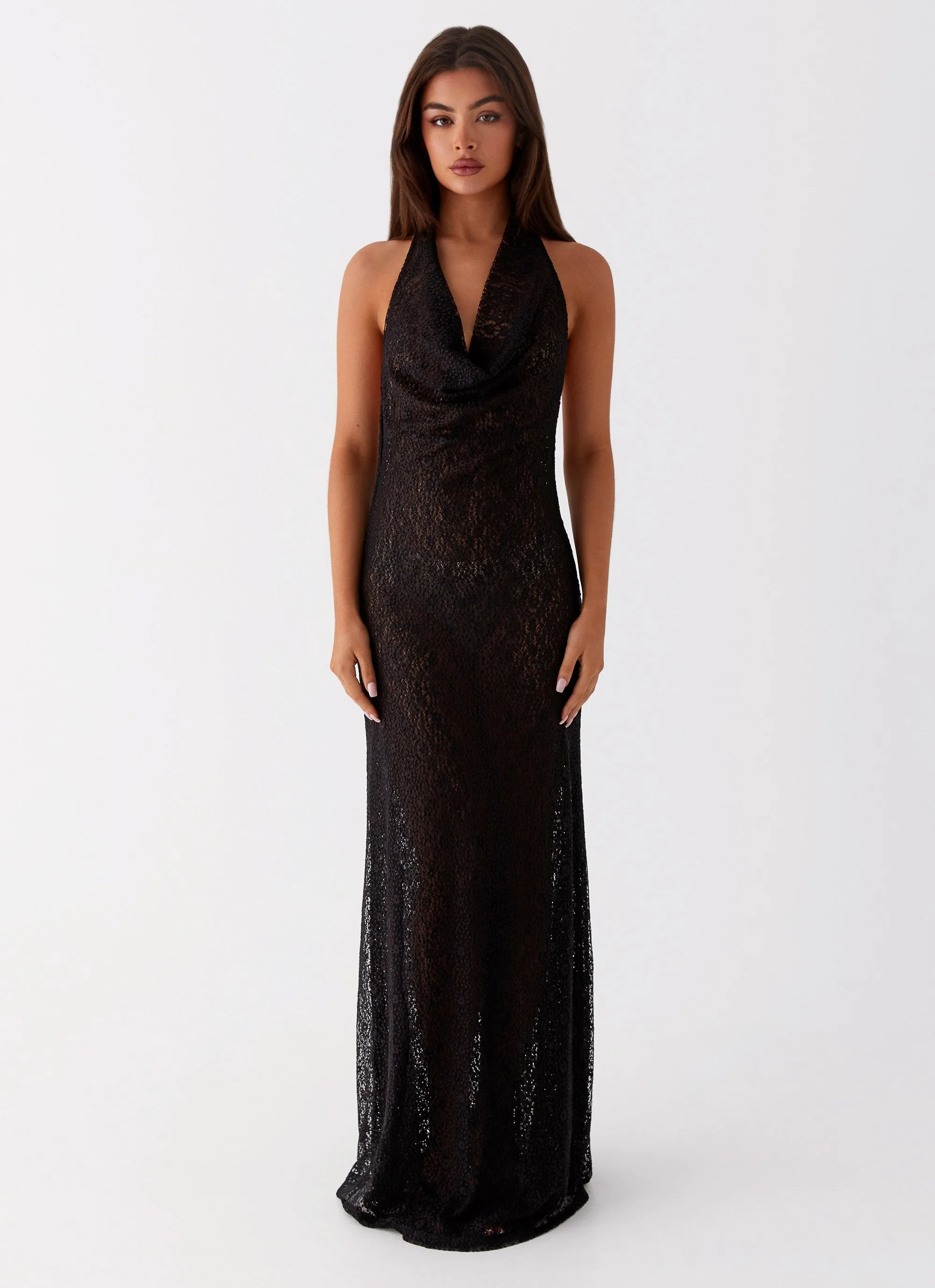 Tempest Cowl Neck Maxi Dress - Black sold by Peppermayo product image thumbnail 2