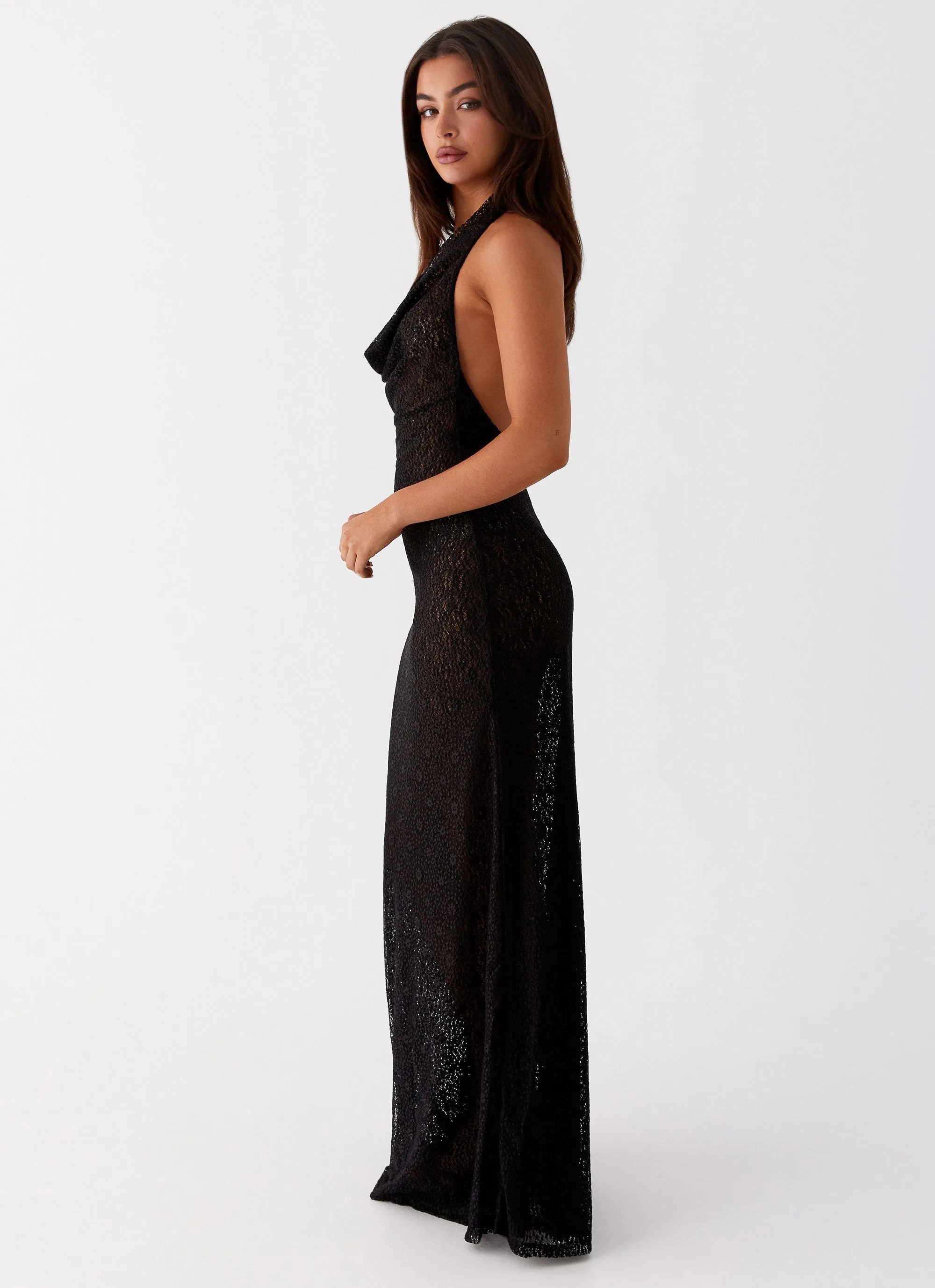 Tempest Cowl Neck Maxi Dress - Black sold by Peppermayo product image thumbnail 3