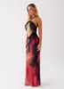 Rheanna Maxi Dress - Pink Print sold by Peppermayo