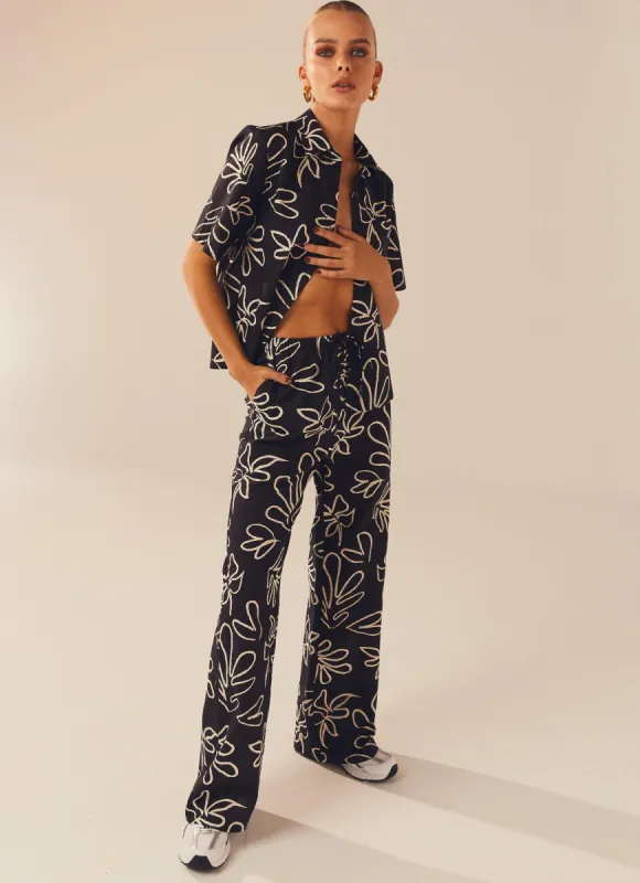 Sunset Escape Linen Pant - Petal Gloom sold by Peppermayo