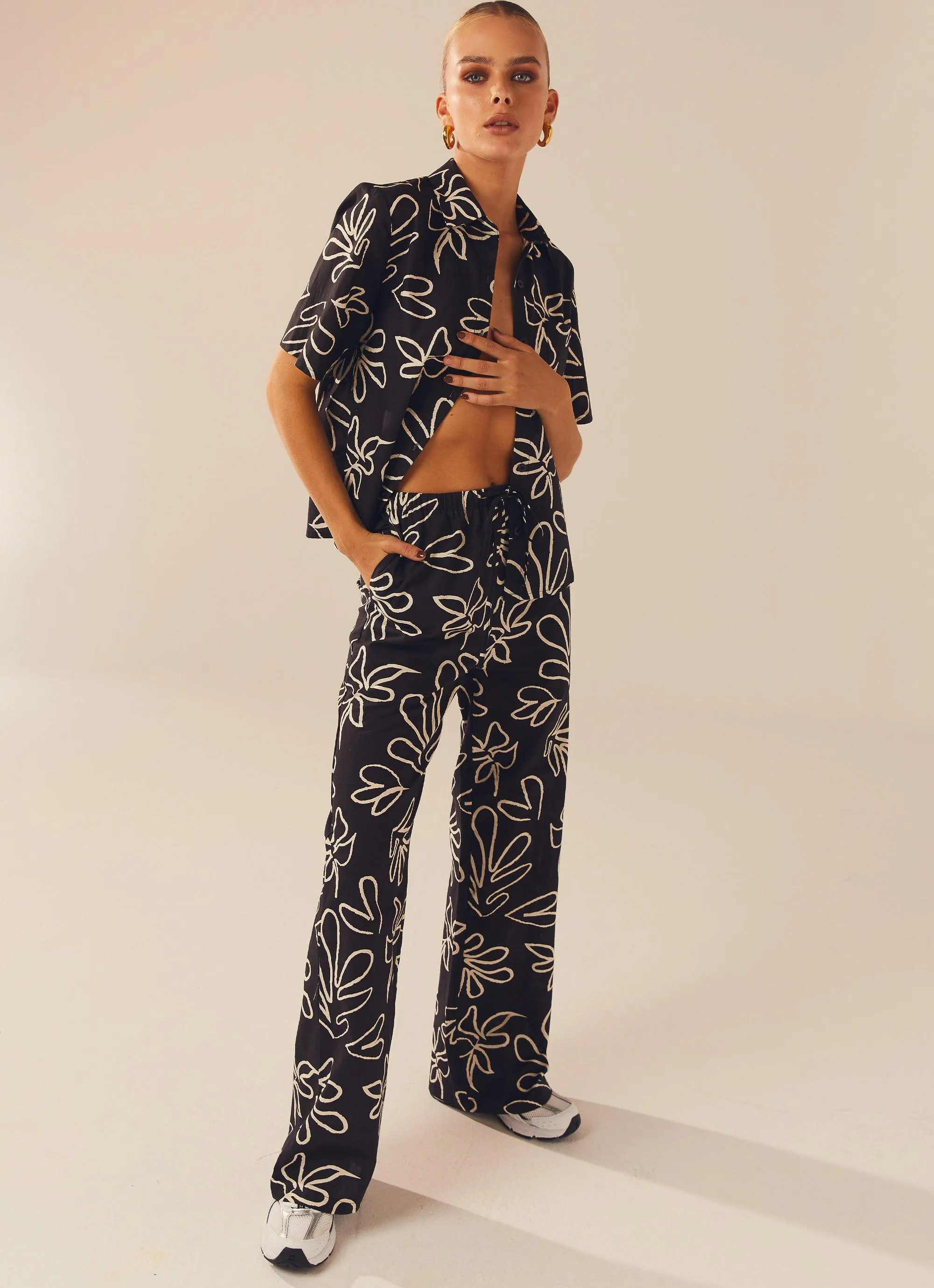 Sunset Escape Linen Pant - Petal Gloom sold by Peppermayo