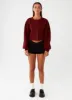 Daphne Knit Cardigan - Maroon sold by Peppermayo