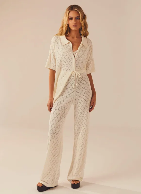 Jaded Knit Pants - White Sand sold by Peppermayo