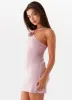 Delphi Rose Knit Mini Dress - Mauve Pink sold by Peppermayo