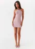 Delphi Rose Knit Mini Dress - Mauve Pink sold by Peppermayo
