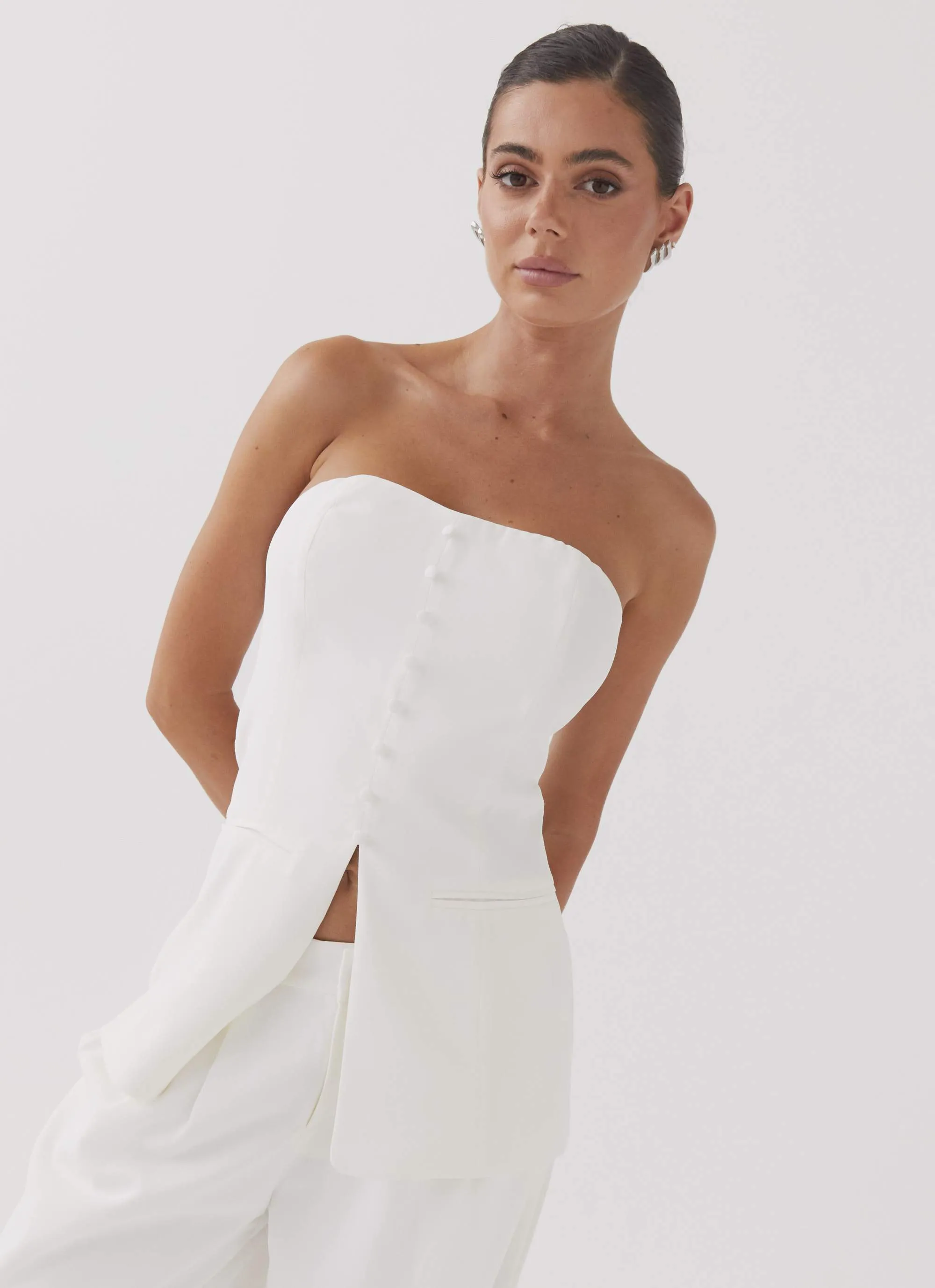 Riveria Tailored Strapless Top - Ivory sold by Peppermayo product image thumbnail 5