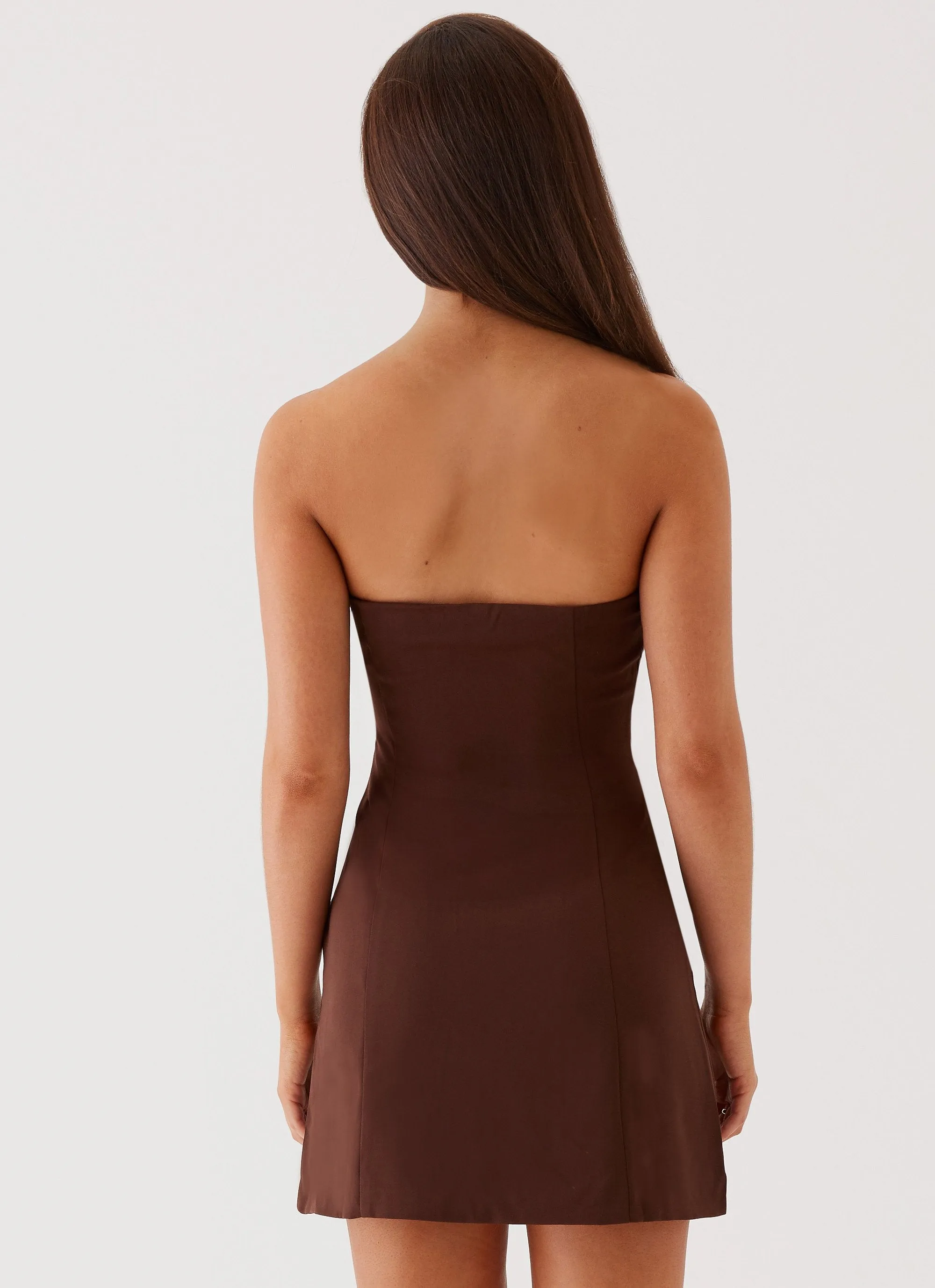 Ayanna Strapless Mini Dress - Chocolate sold by Peppermayo product image thumbnail 3