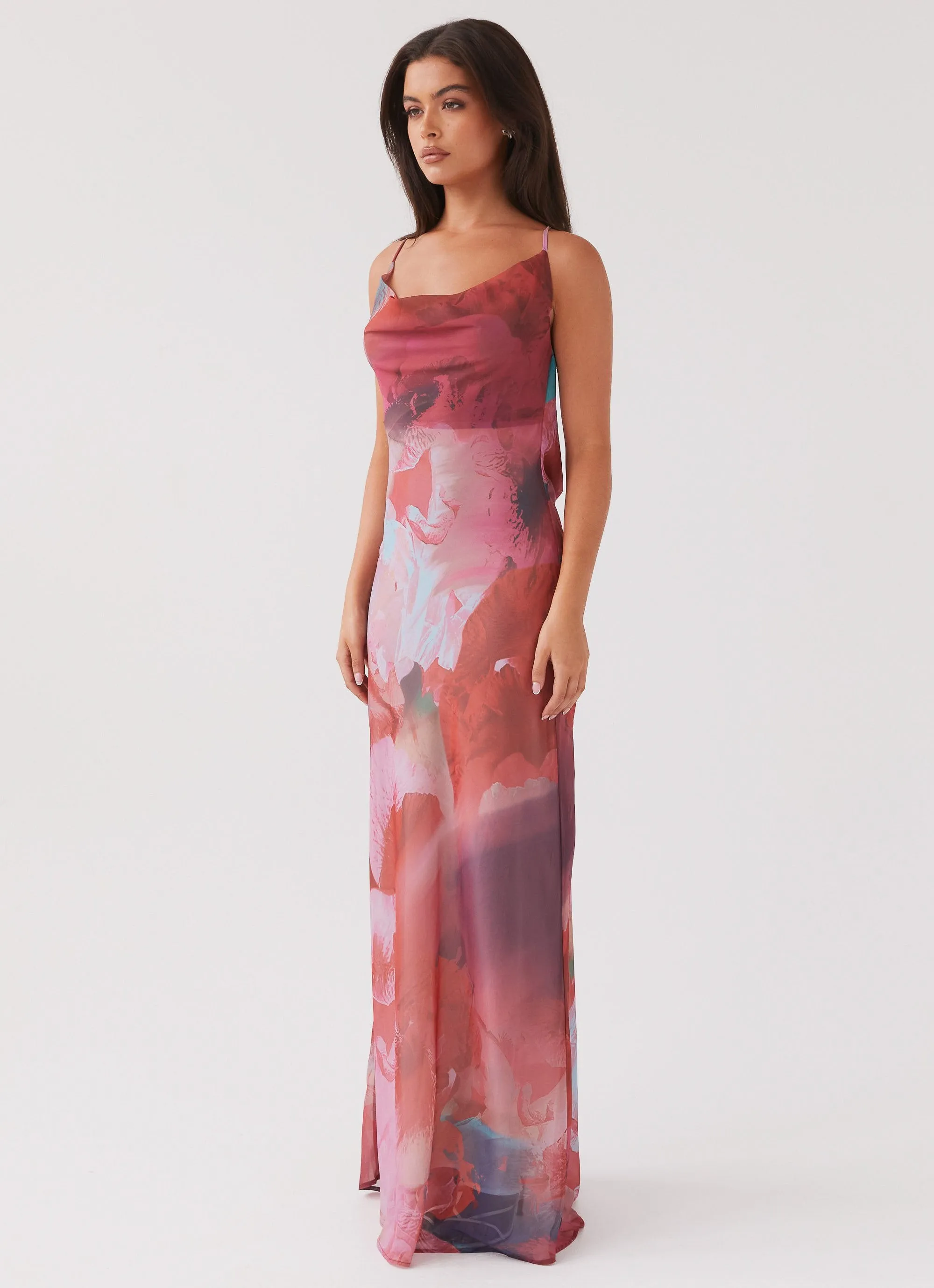 Abigail Cowl Maxi Dress - Scarlet Burst sold by Peppermayo product image thumbnail 5