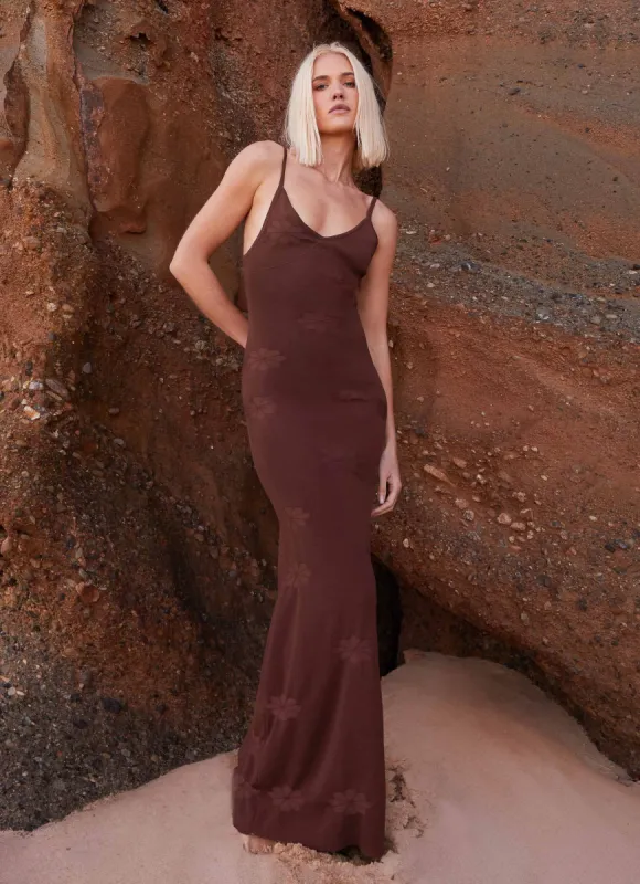 Celeste Maxi Dress - Chocolate sold by Peppermayo