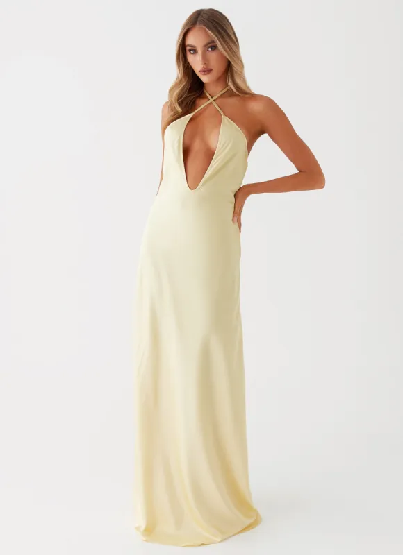 Noir Symphony Maxi Dress - Yellow sold by Peppermayo