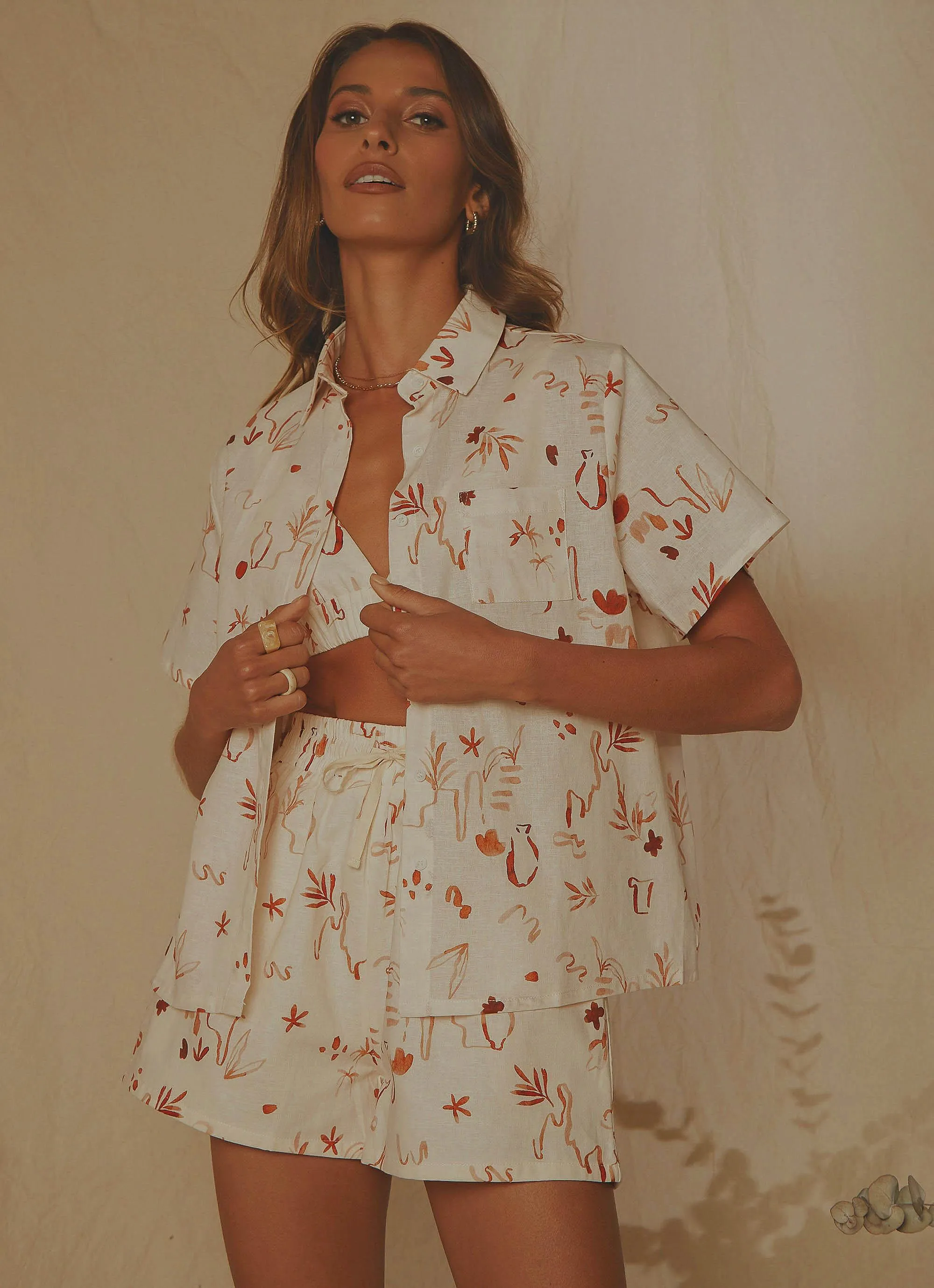 Rue Linen Shirt - Safari sold by Peppermayo