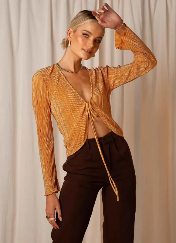 Barcelona Nights Tie Top - Rust sold by Peppermayo