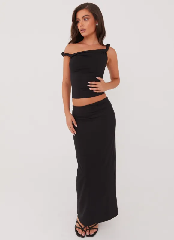 Solace Soul Maxi Skirt - Black sold by Peppermayo