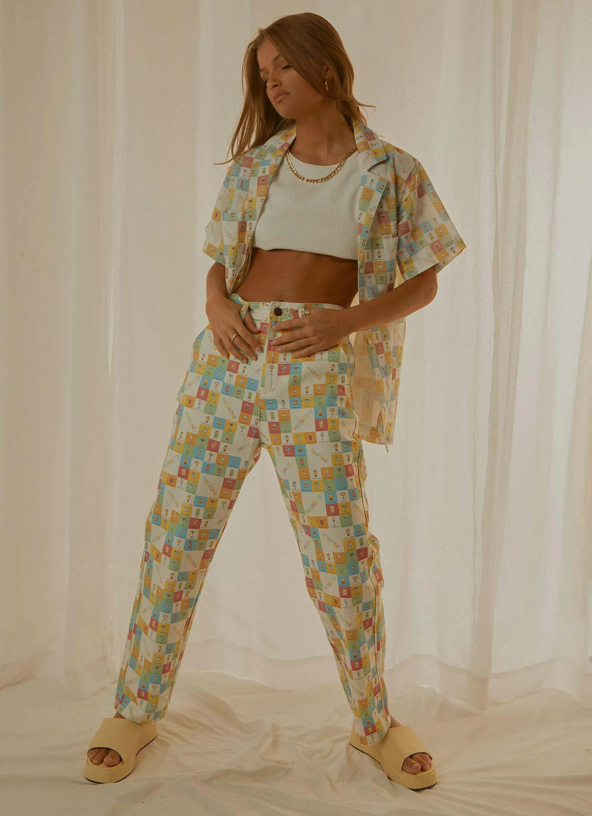 California Pant - Cocktail Hour sold by Peppermayo