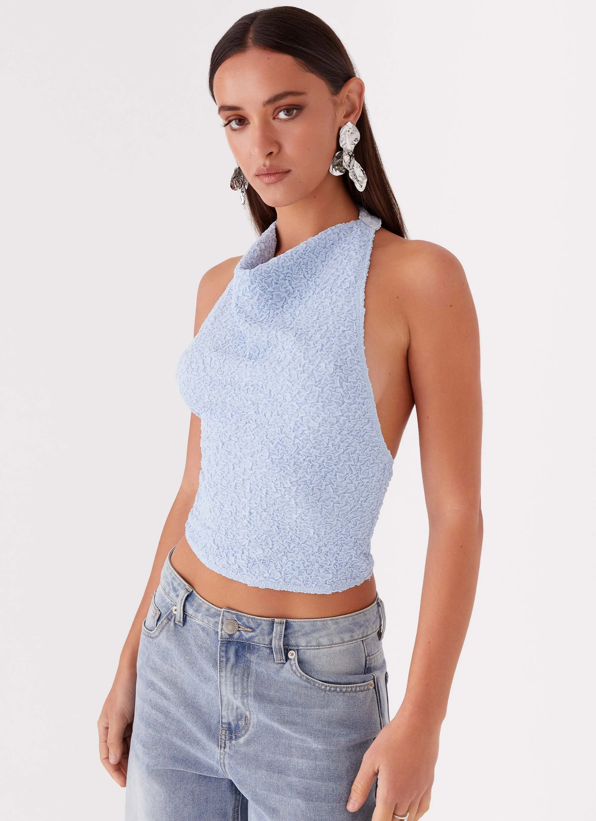 Rhemmy Halterneck Top - Blue sold by Peppermayo product image thumbnail 5