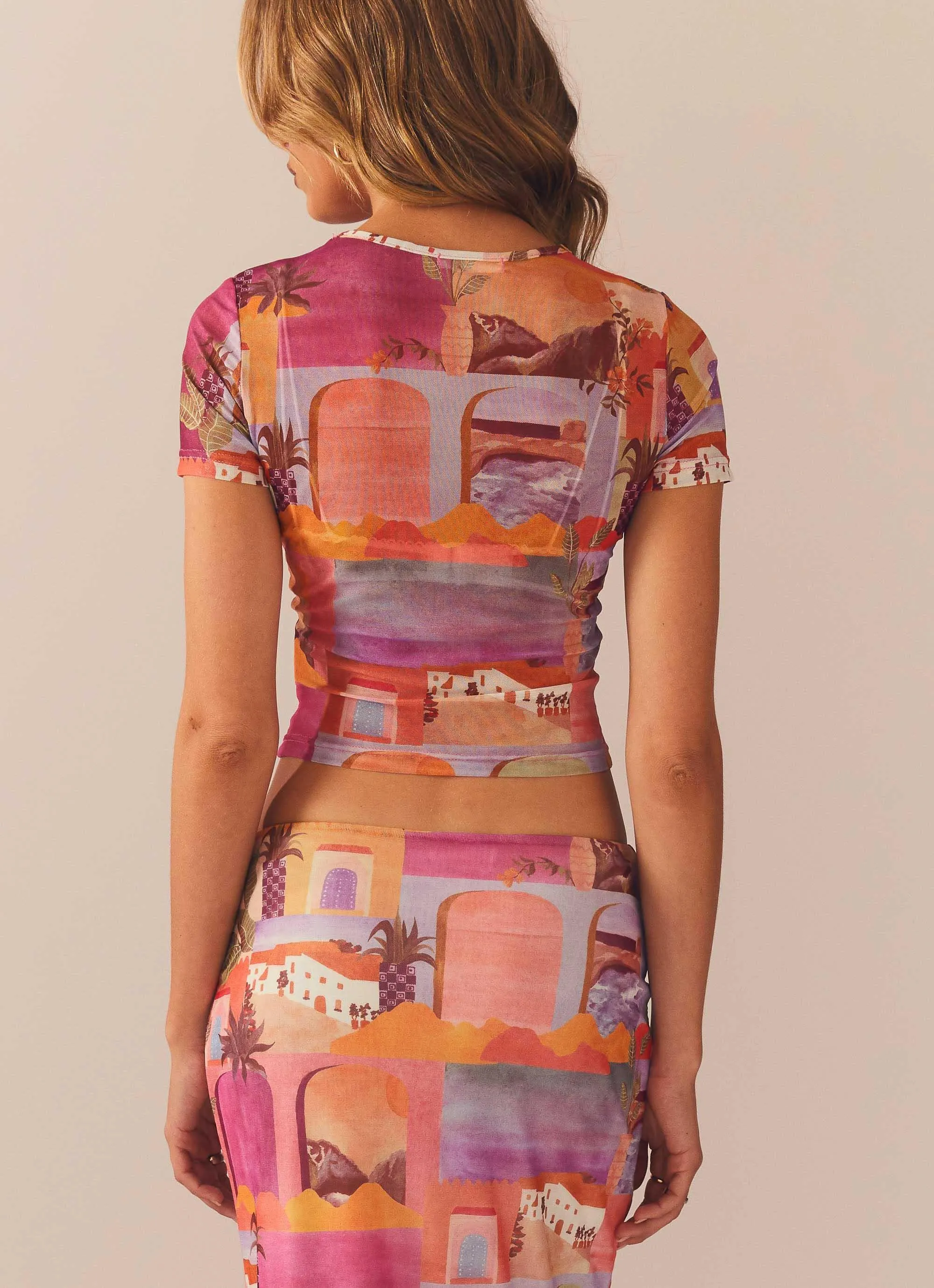 Summer Breeze Mesh Tee - Sunset Building sold by Peppermayo product image thumbnail 4