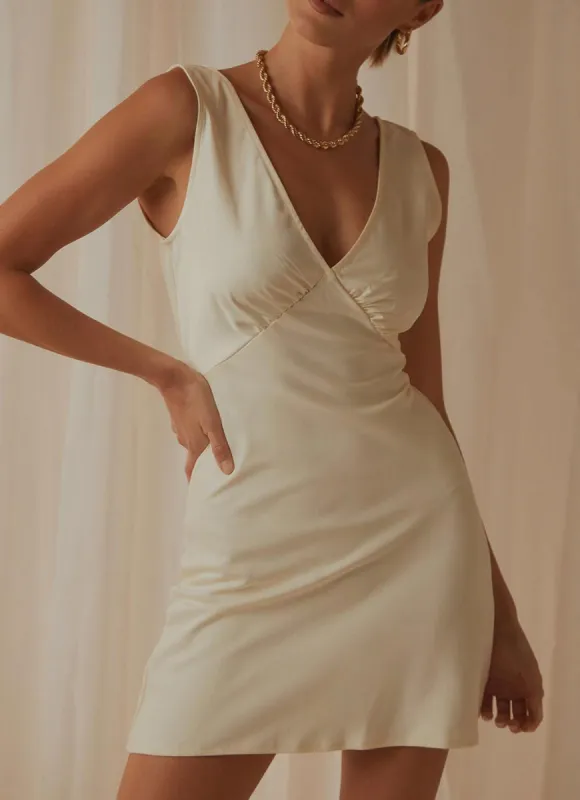 Audrey Vintage Slip Dress - Ivory sold by Peppermayo