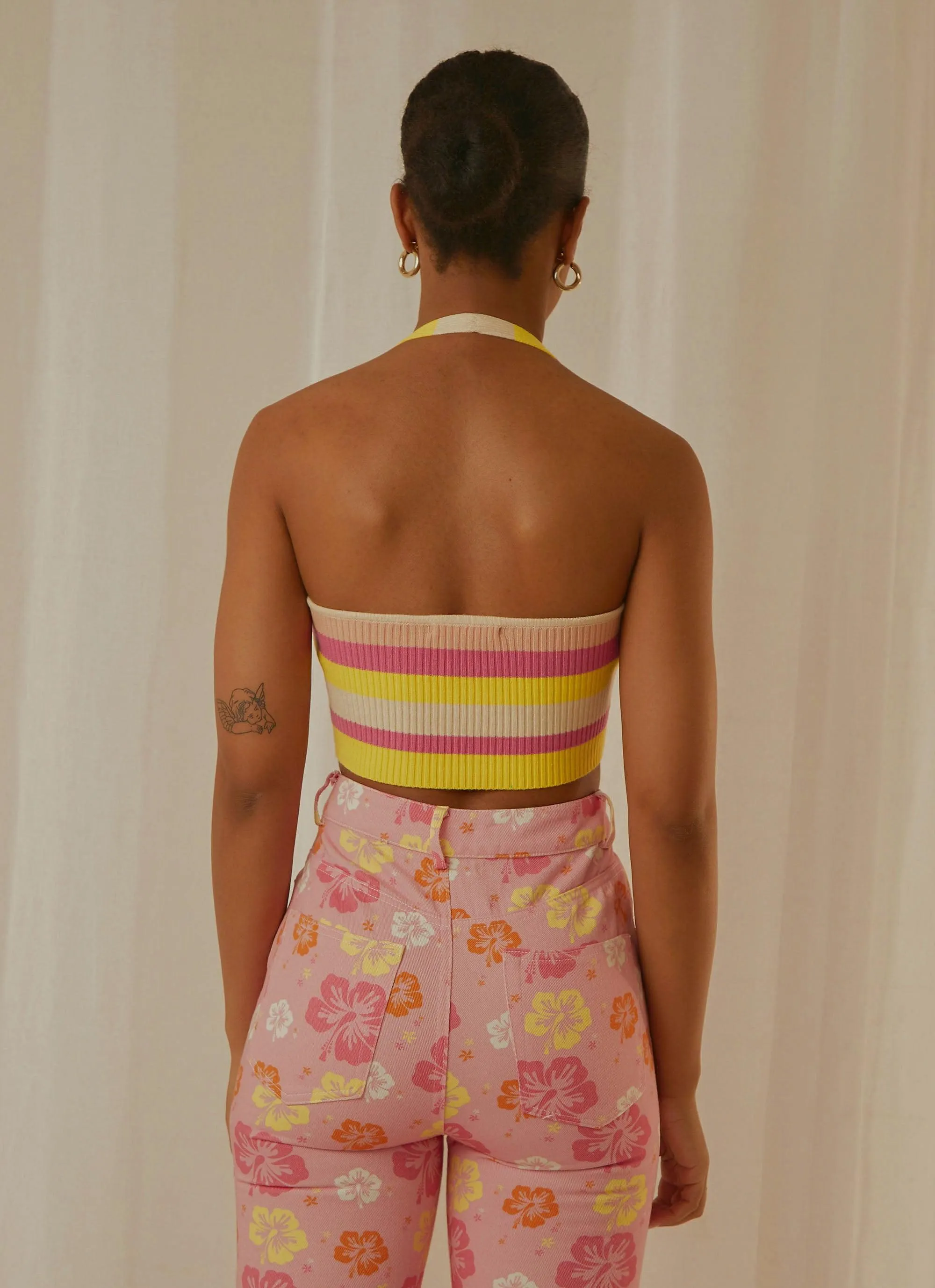 Jagger Knit Crop - Sherbert Stripe sold by Peppermayo product image thumbnail 5