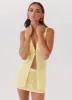 Capri Glow Knit Mini Skirt - Canary sold by Peppermayo