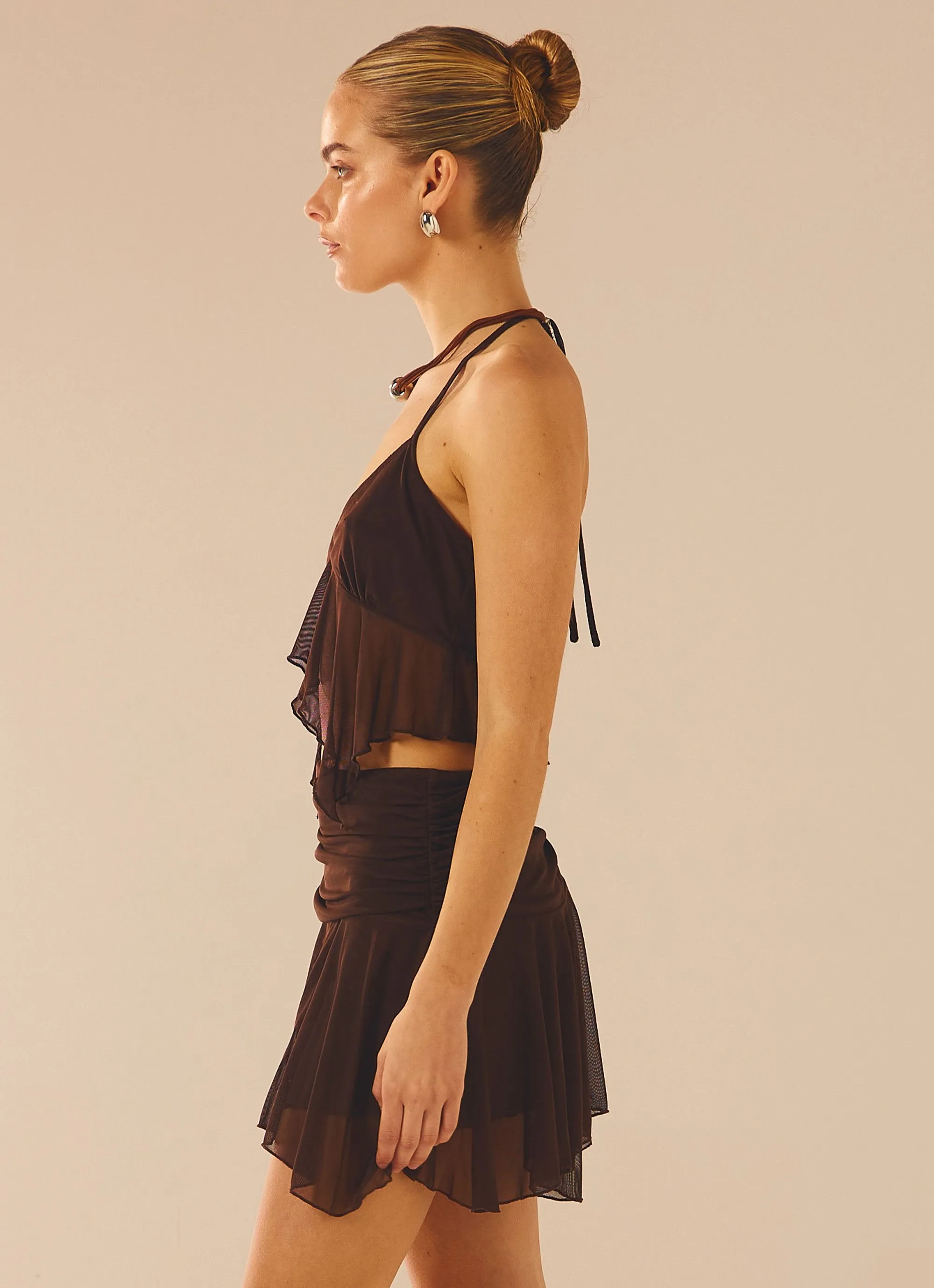 Adorn Halter Top - Dark Mocha sold by Peppermayo product image thumbnail 3