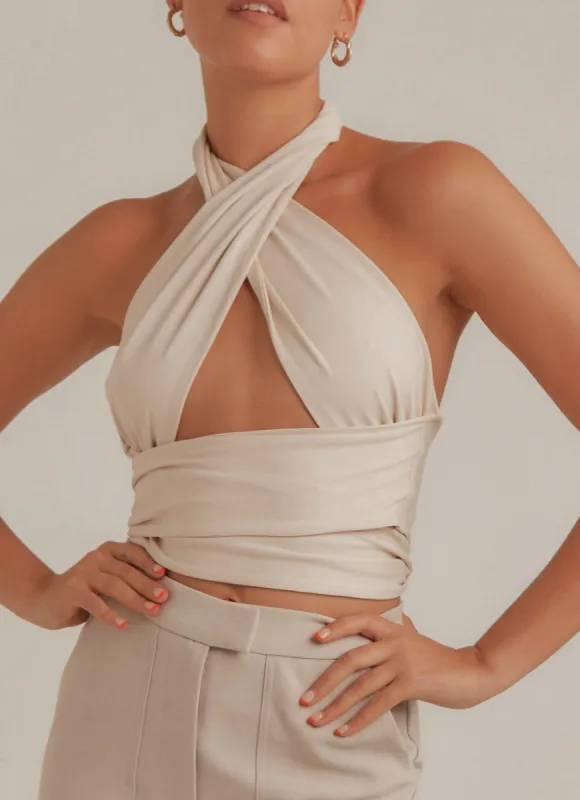 Emotions Crop Top - Ivory sold by Peppermayo