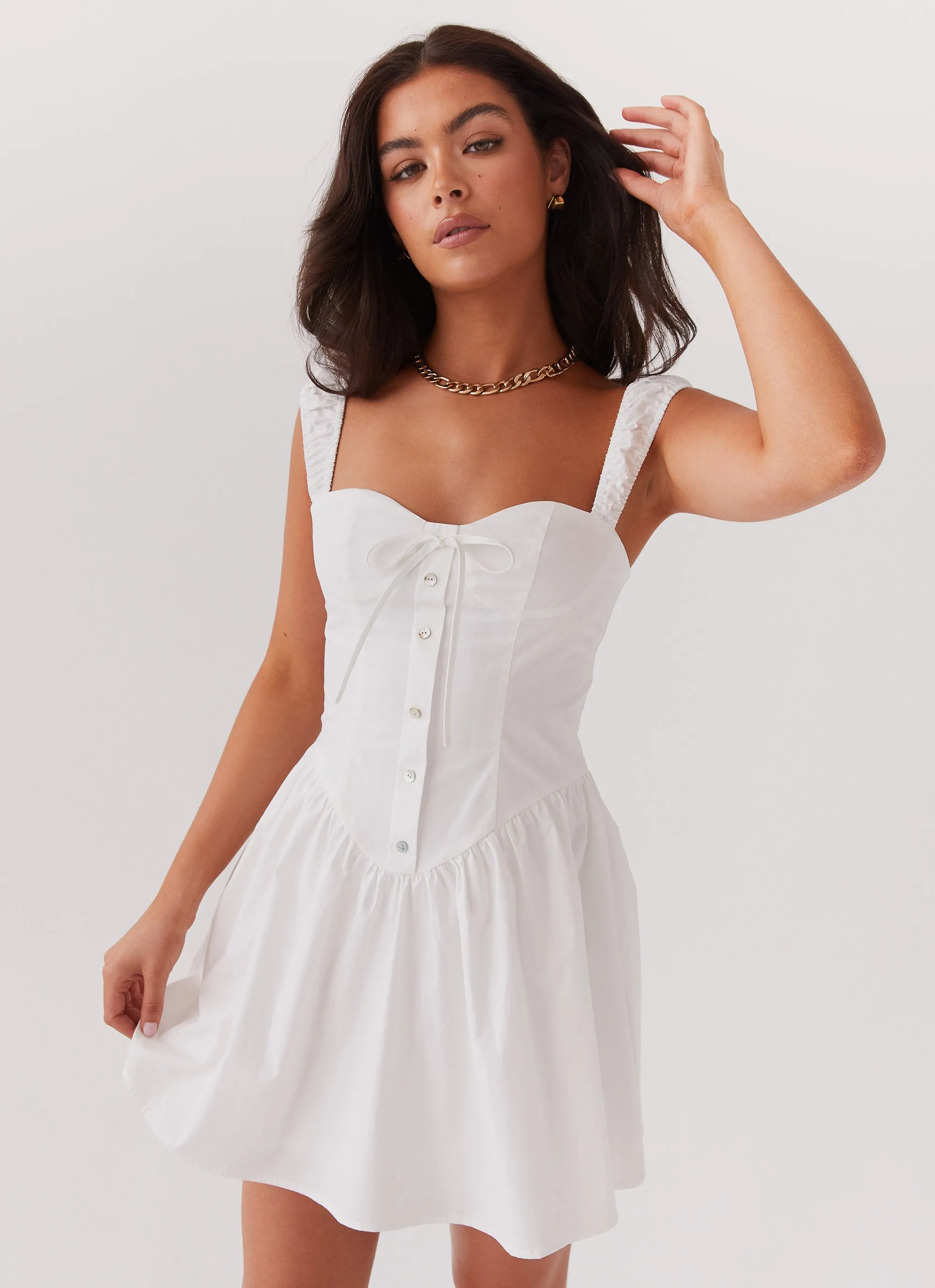 Rebel Heart Corset Dress - White sold by Peppermayo