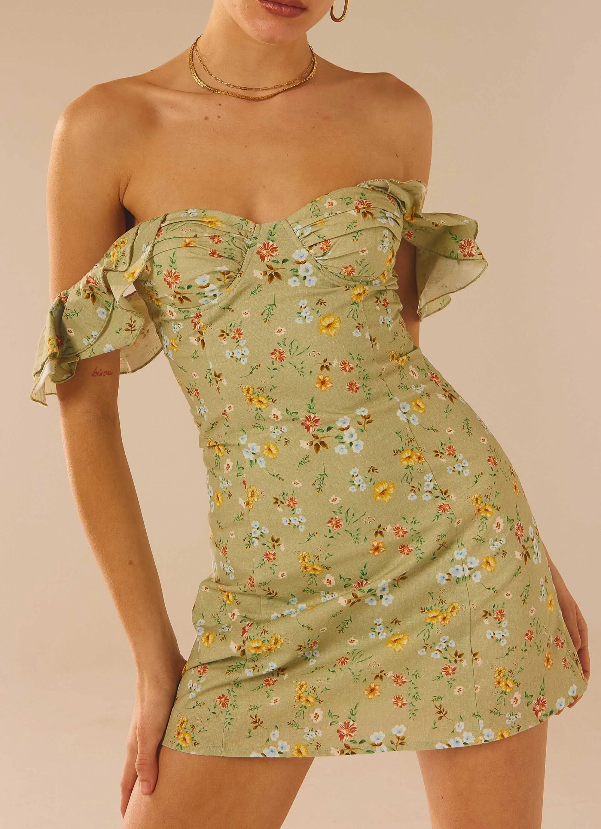 The Chateau Mini Dress - Sage Floral sold by Peppermayo product image thumbnail 2