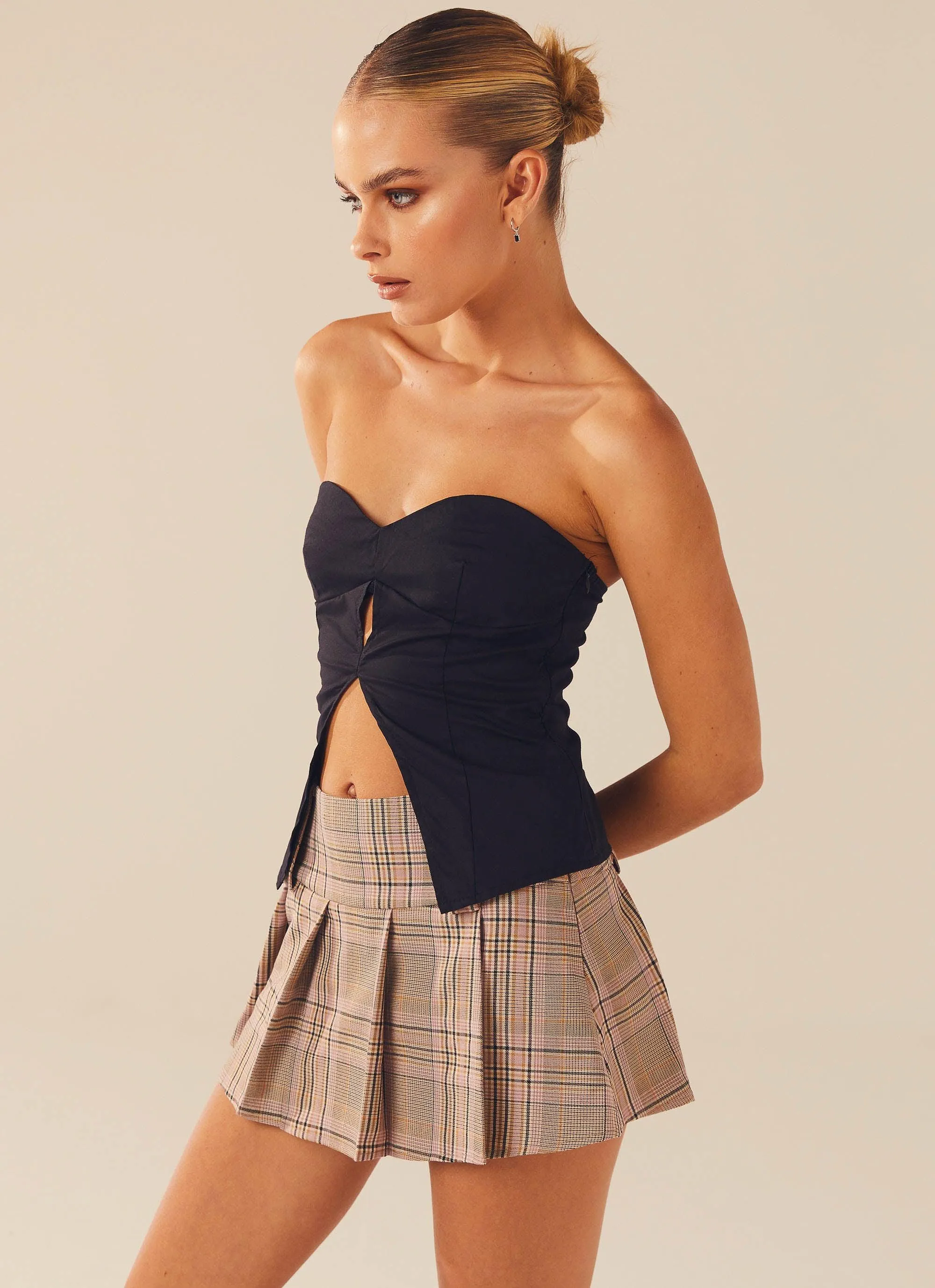 No Manners Mini Skirt - Rose Beige sold by Peppermayo product image thumbnail 2