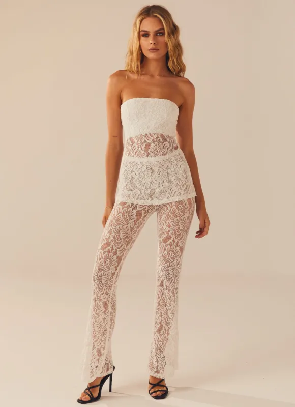 Sweet Fantasy Lace Pant - Ice sold by Peppermayo