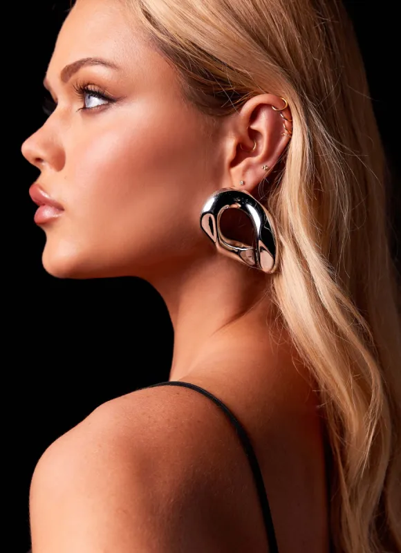 Fast Forward Earrings - Silver sold by Peppermayo