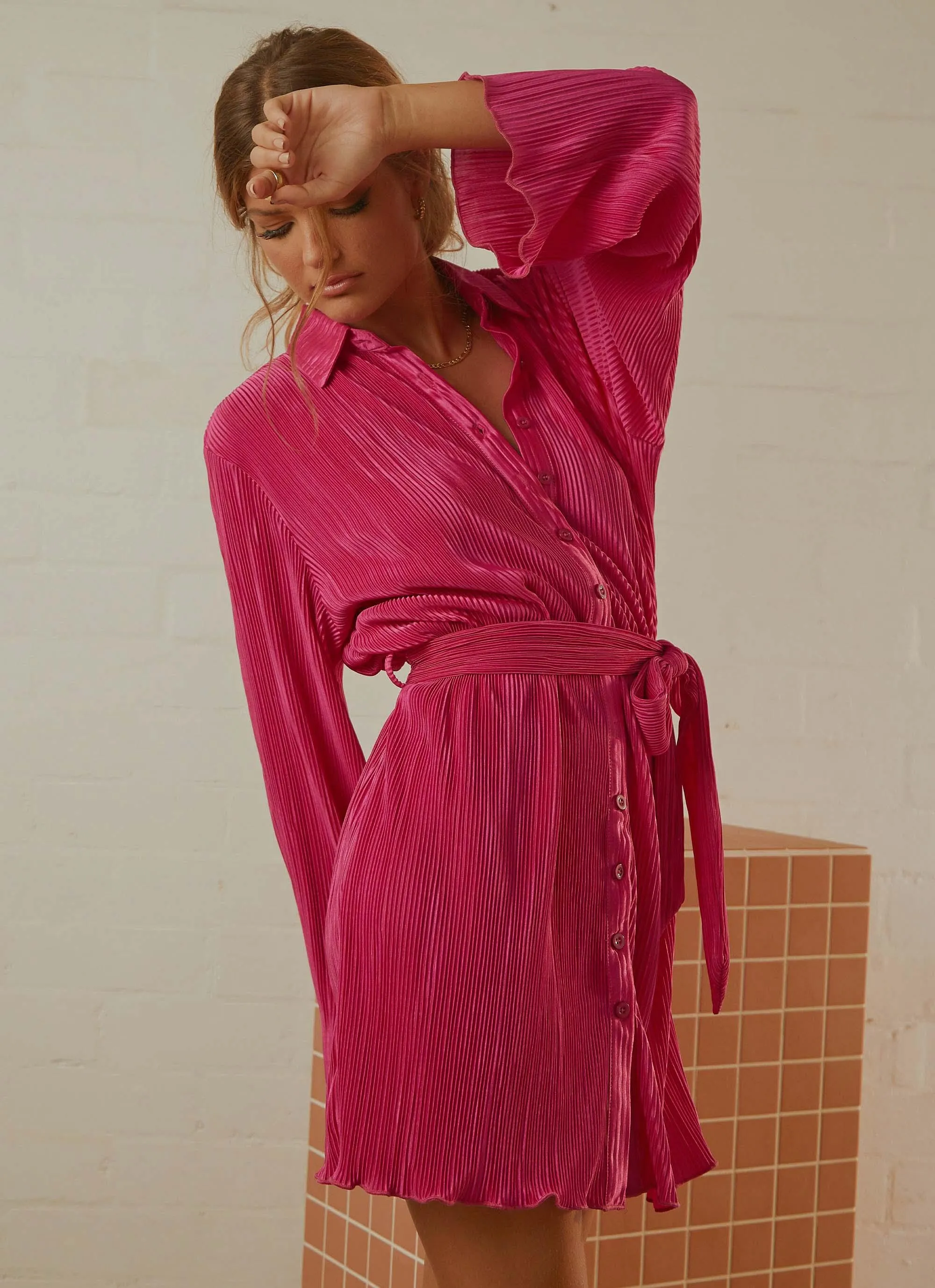 Soho Chic Shirt Dress - Magenta sold by Peppermayo product image thumbnail 4