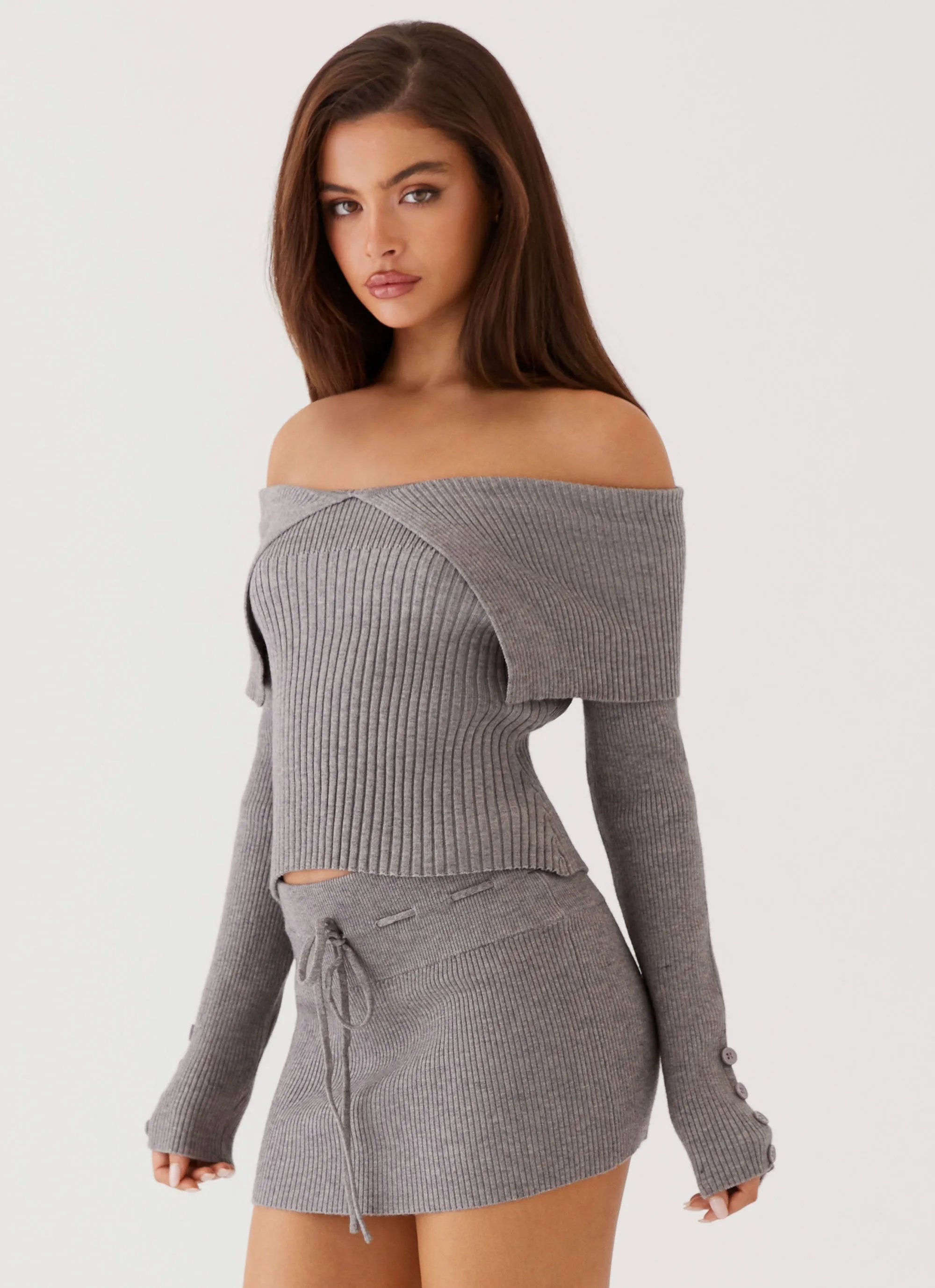Maura Low Rise Mini Skirt - Charcoal sold by Peppermayo product image thumbnail 4
