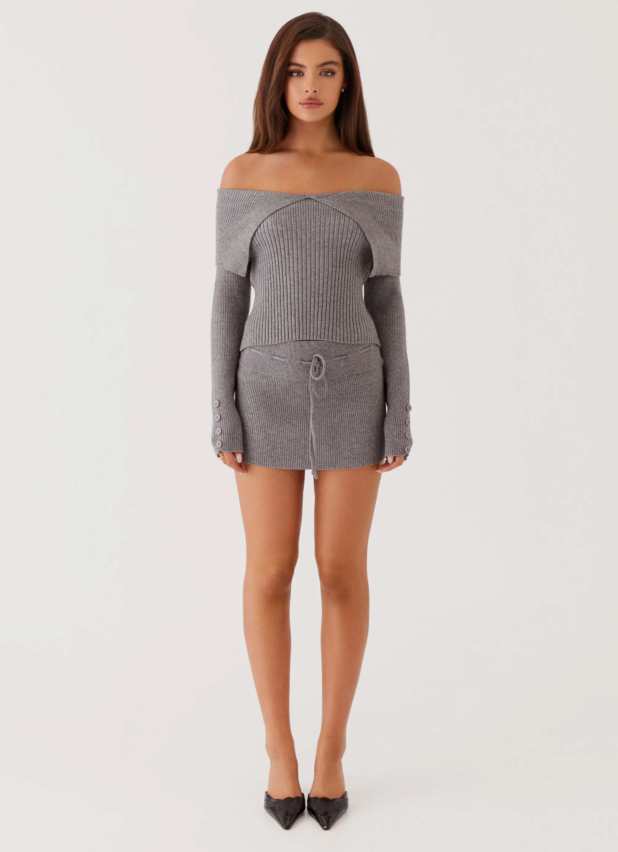 Maura Low Rise Mini Skirt - Charcoal sold by Peppermayo product image thumbnail 3