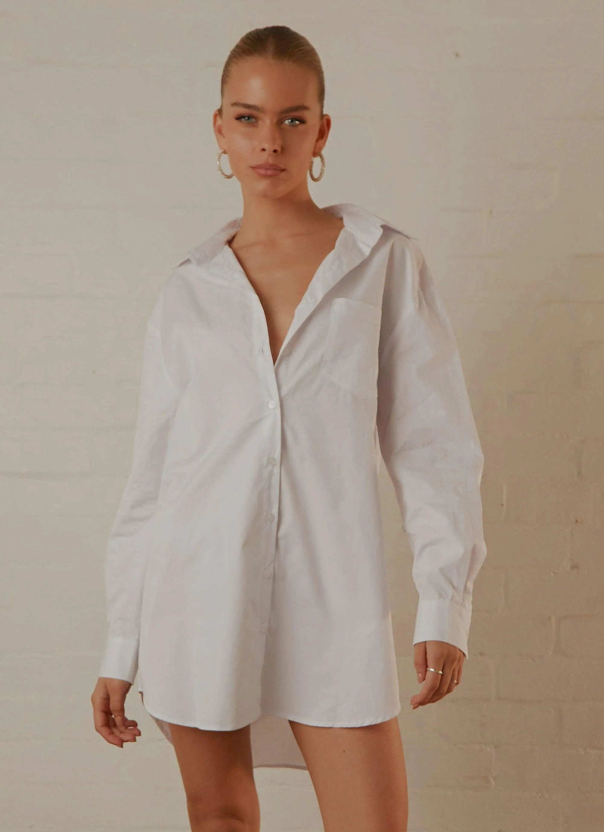 Downtown Love Shirt Dress - White sold by Peppermayo product image thumbnail 3
